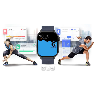 Ora inteligjente Gravity GT15-4, 2.04", me Bluetooth për thirrje, me rrip silikoni blu
