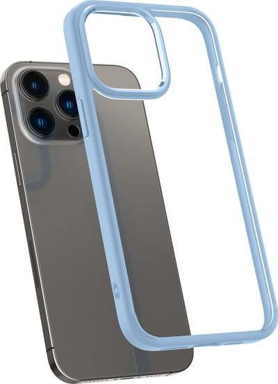 Mbrojtëse telefoni Spigen Crystal Hybrid për iPhone 14 Pro Max, transparente, sierra blue