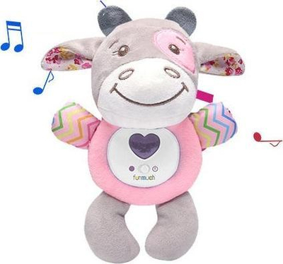 Pelush interaktiv WOOPIE Lullaby Bull 42639, me ninulla dhe drita, 26 cm, rozë