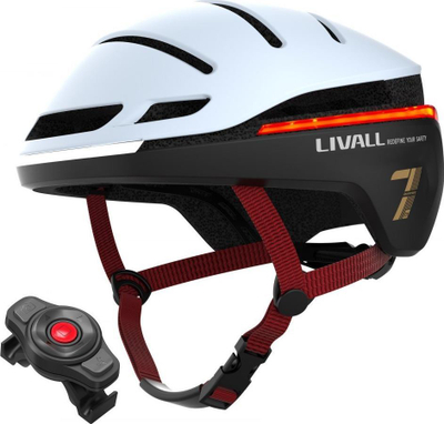 Helmë biçiklete e zgjuar Livall EVO21, me LED edhe SOS, madhësia 54-58 cm, e bardhë