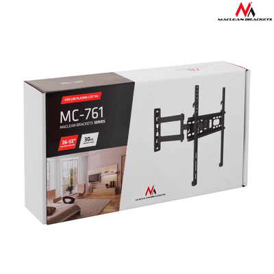 Mbajtëse për TV Maclean MC-881, 37-80", 60kg, e zezë