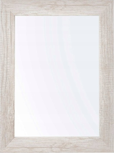Pasqyrë muri Crystal Grey Wood, polistiren, 39 x 49 cm, gri natyrale