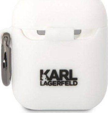 Kapak për AirPods Karl Lagerfeld KLA2RUNCHH, silikon, për AirPods 1/2, i bardhë