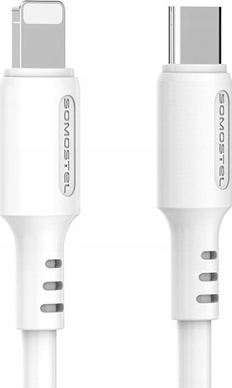 Kabllo karikimi Somostel USB C në Lightning, 20W 3.1A, 1.2m, e bardhë