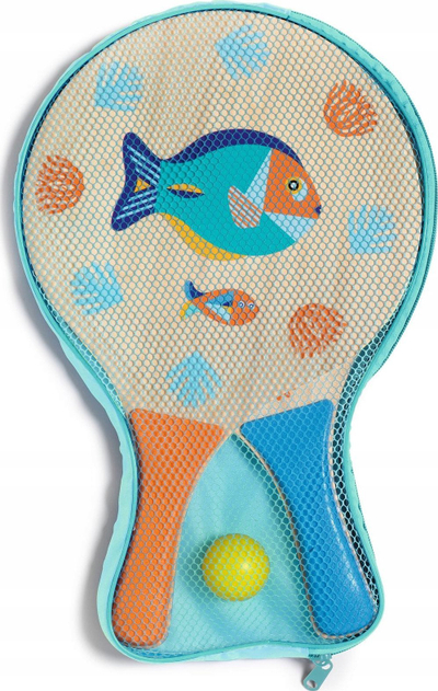 Set raketa plazhi “Sea”, dru FSC, 2 raketa me top, shumëngjyrësh