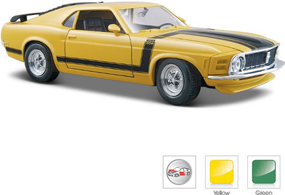 Lodër Maisto Ford Mustang Boss 302 (31943), i verdhë