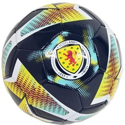 Top futbolli Scotland FA Spiral, madhësia 5, i zi bardh e verdh