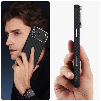 Këllëf telefoni Tech-Protect Ion Carbon MagSafe për iPhone 17 Pro Max, polikarbonat, me MagSafe, i zi
