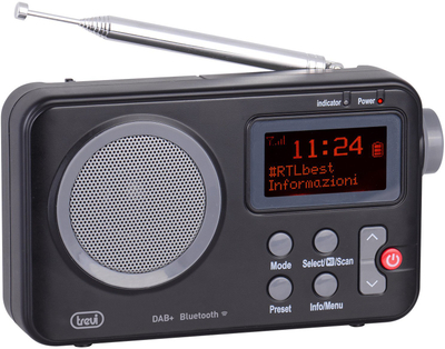 Radio portabël Trevi Dab 7F80 R, me valë DAB, e vogël, e zezë-gri