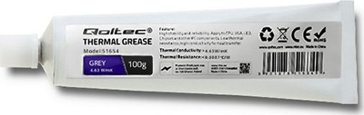Pasta termike Qoltec 51654, 4.63 W/mK, 100g, gri