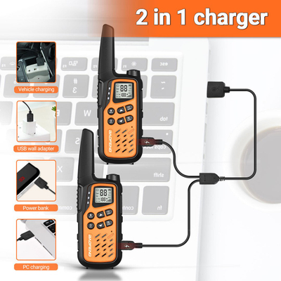 Set radiolidhjesh Baofeng BF-25E PMR, 2 copa, VOX, portokalli