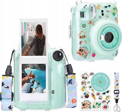 Kasë LoveInstant Holiday Time për Fujifilm Instax Mini 12, transparente, me stikera shumëngjyrësh