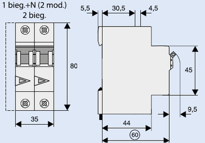 Ndërprerës Eaton Miniature, FAZ-C6, AC / DC, 6A
