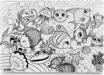 Tapet tavoline Funny Mat Fish, 48 x 33.5 cm, e bardhë