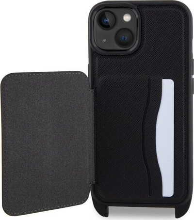 Mbulesë telefoni Karl Lagerfeld Crossbody për iPhone 14, me xhep për karta, me rrip, e zezë