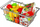 Set lodër Leantoys Metal Shop Basket, shportë metal, me fruta edhe perime