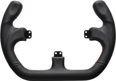 Rim timoni gaming Asetek SimSports Open D Leather, lëkurë e zezë, për sim racing GT
