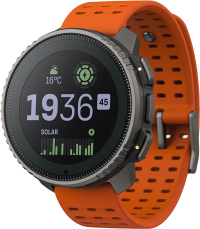 Orë sportive Suunto Vertical Titanium Solar Canyon me GPS, karikim me diell, portokalli