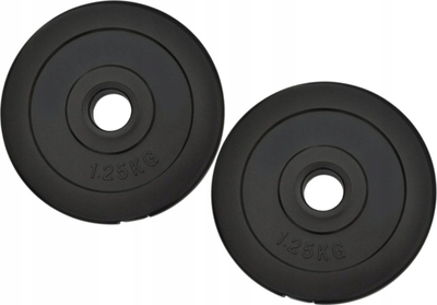 Disk peshe Spartan Utei, 2x1.25kg, për shtangë, ngjyrë e zezë