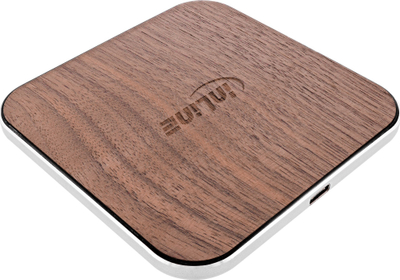 Karikues wireless InLine Qi Woodcharge, Fast Charge 15W, USB C, ngjyrë druri