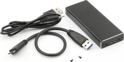 Надворешно куќиште за SSD MicroStorage MSUB2340, MacBook Air Pro Retina 2013 2015, USB 3.0, алуминиум, црно