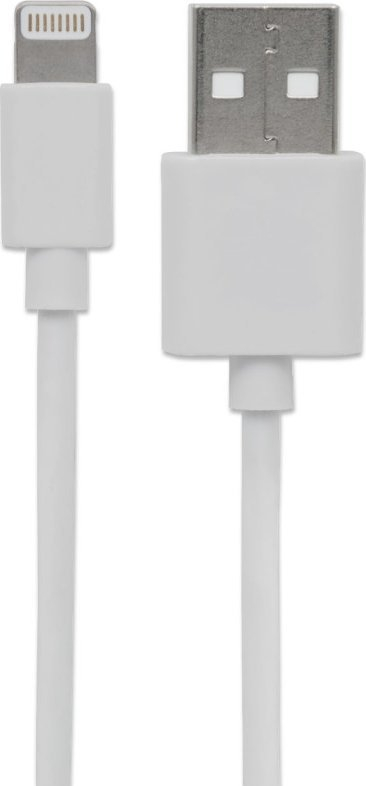 Kabllo USB Techly USB 2.0 në Lightning, 1m, e bardhë