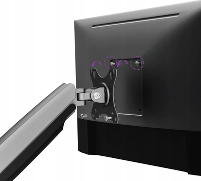 Krah tavoline për monitor Spacetronik SPA S110B, 17"-45", me porta USB A edhe USB C, i zi