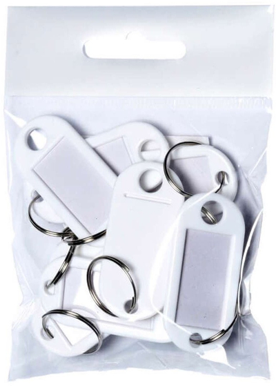 Varëse çelsash PET Key Ring, set 10 copë, me etiketë, të bardha
