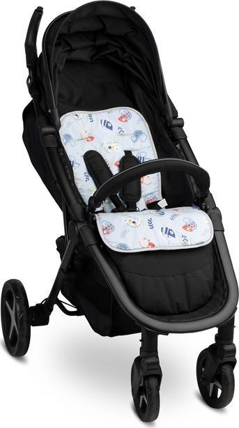 Jastëk karroce Sensillo Basic, universal, material pambuk Minky, blu me figura