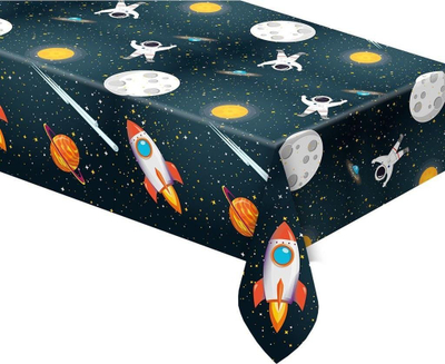 Mbulese tavoline plastike Procos Rocket Space Party, 180x120cm, shumëngjyrëshe