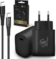 Set karikues Extralink Smart Life, kabllo USB Type-C në Type-C 200 cm, karikues PD 18W, i zi