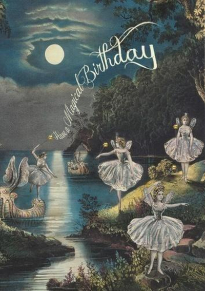 Kartë urimi Madame Treacle B6 Brocade Fairy Birthday, me zarf, shumëngjyrëshe