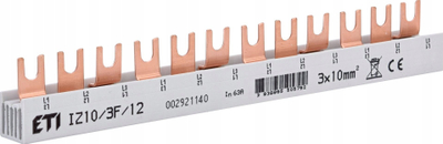 Shinë lidhëse ETI IZ10 3P, 63A, 10mm² 12 module, e bardhë