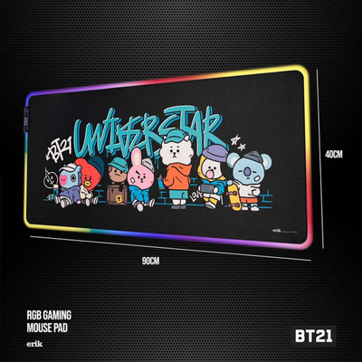 Mouse pad BTS XXL, me LED, i zi