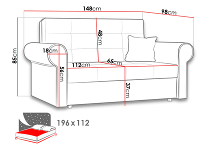 Divan VIVA SILVER II