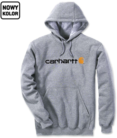 Bluzë me kapuç Carhartt Signature Logo, fleece, për burra, gri e çelët