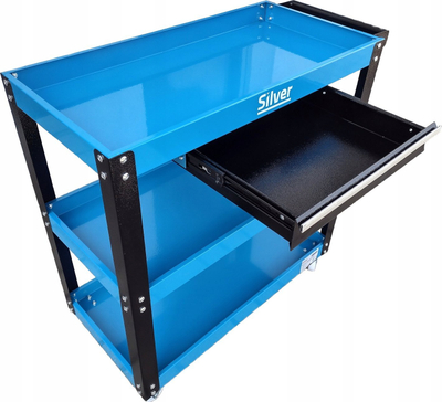 Karroc pune Silver, me 3 rafte, me sirtar, 150 kg, blu