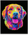 Set pikture me gurë Diamond Dotz Neon Golden Retriever, tablo dekorative, sfond i zi