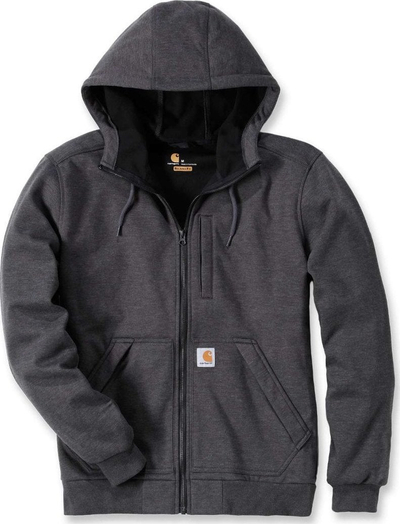 Bluzë me kapuç Carhartt Wind Fighter, me zinxhir komplet, XL, gri e errët