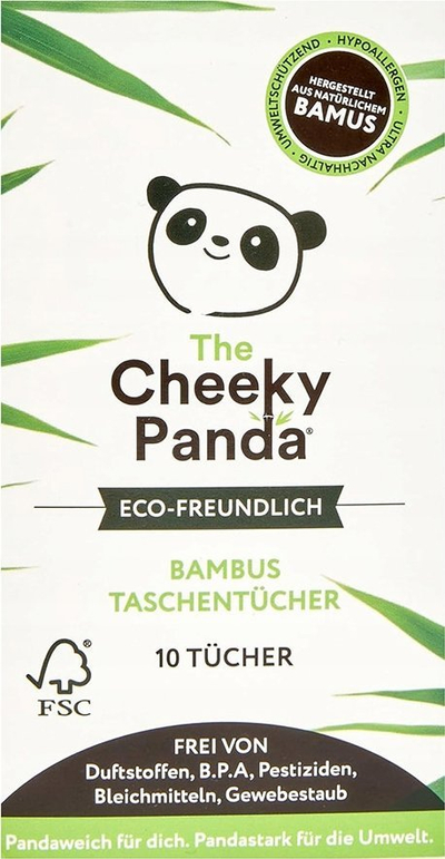 Салфетки за џеб Cheeky Panda Bamboo, 10 парчиња, сет од 96 пакувања, бели