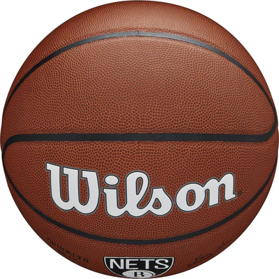 Top basketbolli Wilson Team Alliance Brooklyn Nets WTB3100XBBRO, madhësia 7, lëkurë kompozite, kafe