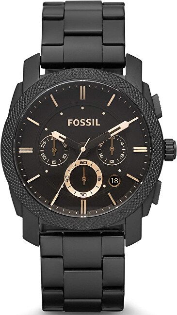 Orë për meshkuj Fossil Machine FS4682, e zezë