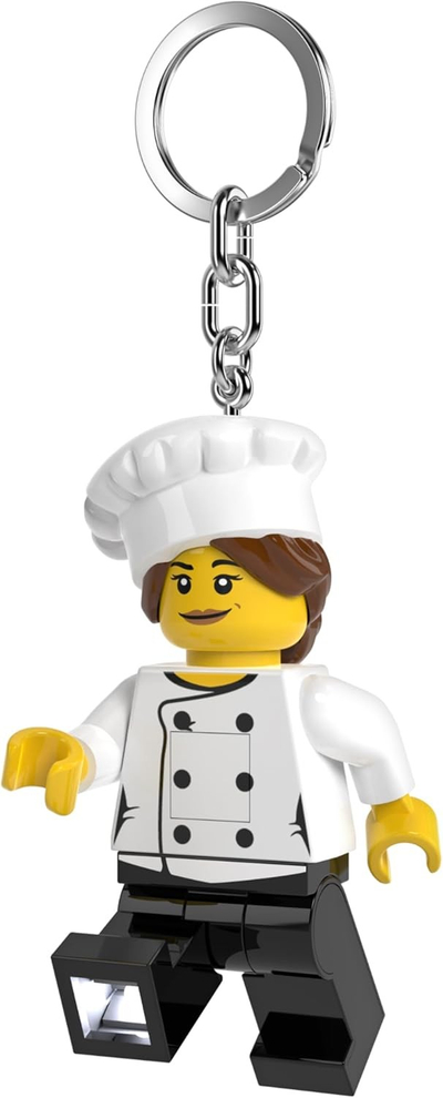 Çelësmbajtëse LEGO Minifigure Gourmet Chef, dritë LED, e bardhë