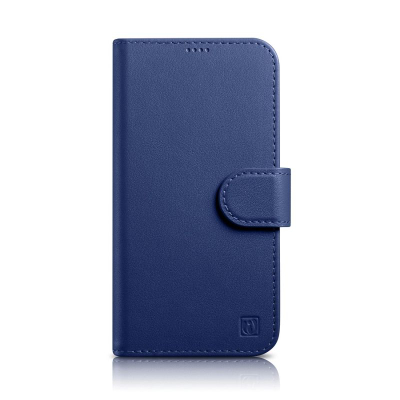 Këllëf portofol iCarer Wallet Case 2n1, për iPhone 14 Pro Max, lëkurë, Anti RFID, blu