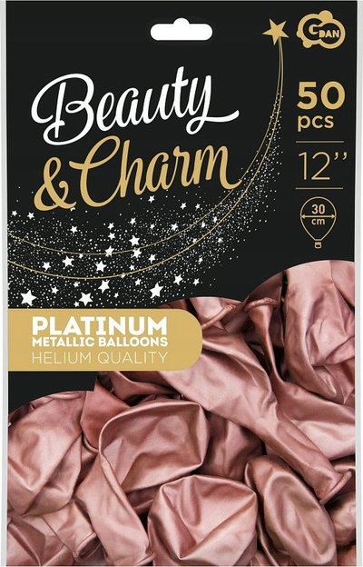 Balona GoDan Beauty &amp; Charm Platinum, 30cm, pako me 50 copë, rozë metalike
