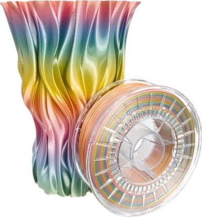 Filament 3D PLA Rosa3D Rainbow Silk, 1.75mm, 0.8kg, shumëngjyrësh