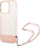 Mbështjellës telefoni Guess GUHCP14XHGCOHP për iPhone 14 Pro Max, hardcase TPU, me varëse perlë, rozë gjysmë transparente
