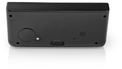 Orë alarmi Nedis CLWA011BK me karikues wireless Qi 15W, dalje USB A, e zezë