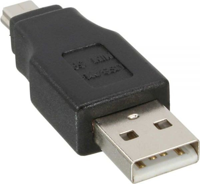 Adapter USB InLine 33441C, mini USB në USB 2.0, i zi