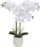 Bimë artificiale Atmosphera Orchid, 65 cm, vazo qeramike, e bardhë